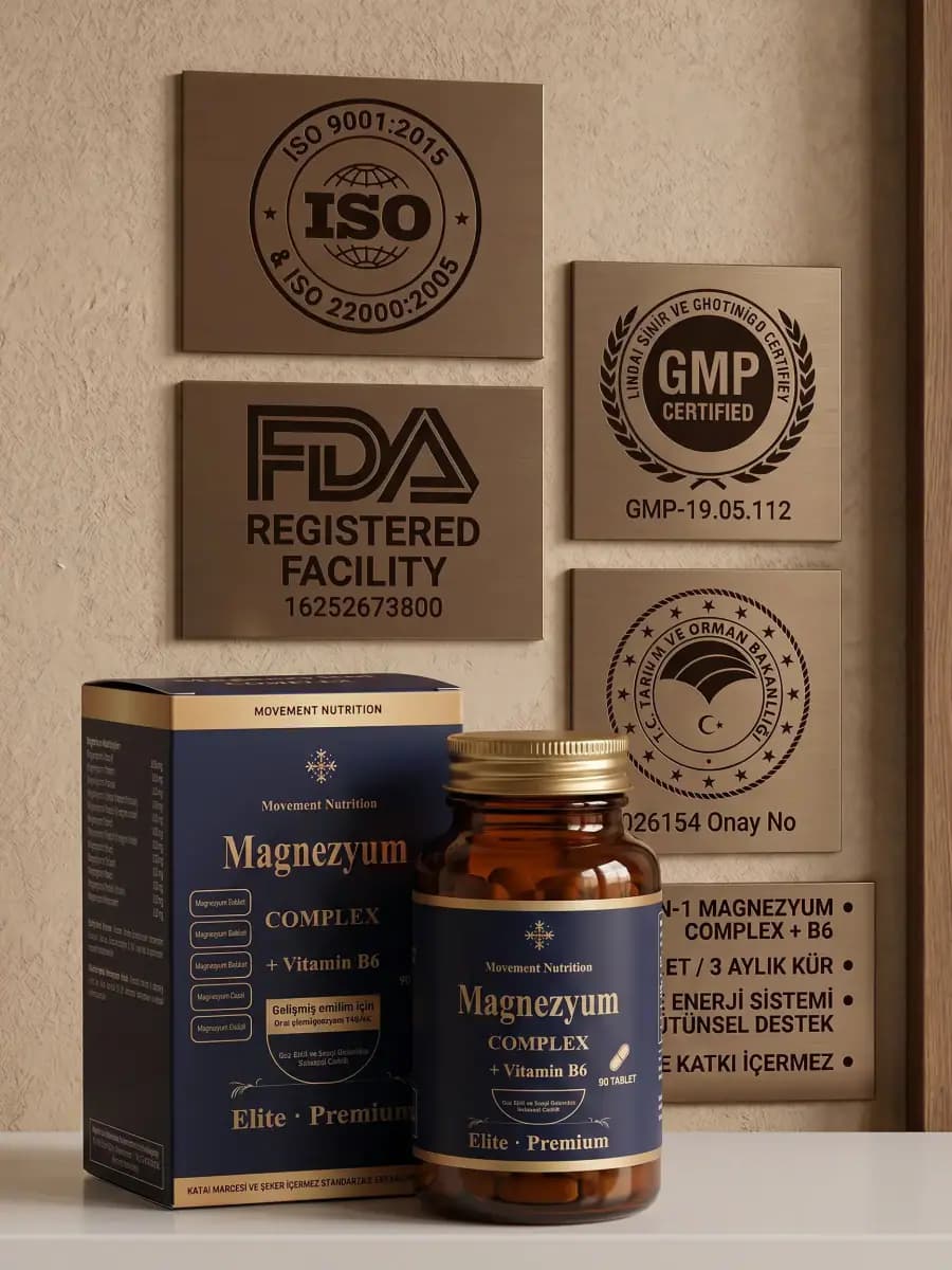 Magnezyum Complex + Vitamin B6 - 5 Farklı Magnezyum Formu - 90 Tablet